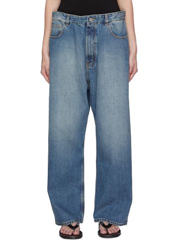 Bi-Fabric Wide Leg Jeans - ALAÏA - Modalova