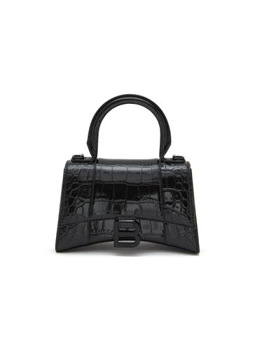 XS Hourglass Embossed Calf Leather Top Handle Bag - BALENCIAGA - Modalova
