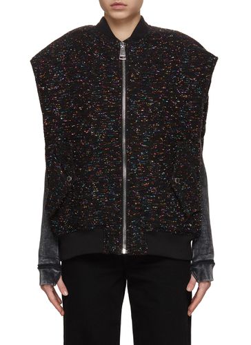 Zip Up Tweed Bomber Vest - KHRISJOY - Modalova