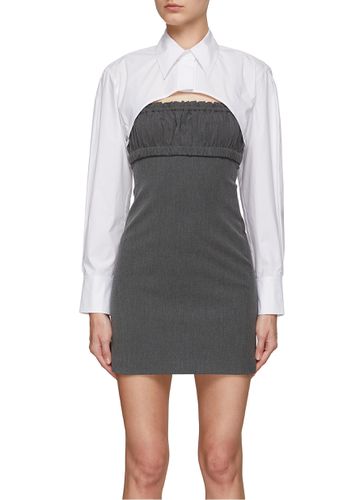 Detachable Shirt Detail Mini Dress - MO & CO. - Modalova