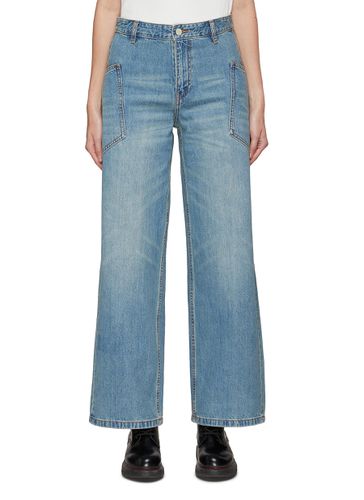 Mid Rise Big Pockets Straight Denim Jeans - MO & CO. - Modalova
