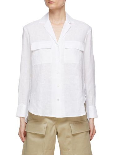 Button Up Linen Notch Shirt - THEORY - Modalova