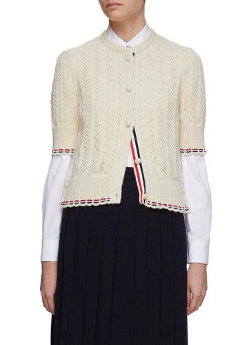 Cable Pointelle Stitch Cardigan - THOM BROWNE - Modalova