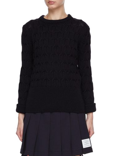 Cable Knit Sweater - THOM BROWNE - Modalova