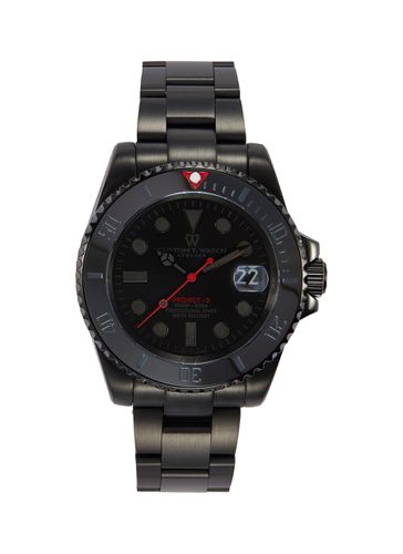 ‘Blacked Out Edition' Matte Dial Stainless Steel Case Link Bracelet Watch - CUSTOM T. WATCH ATELIER - Modalova