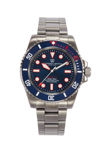 ‘High Tide Edition' Blue Dial Stainless Steel Case Link Bracelet Watch - CUSTOM T. WATCH ATELIER - Modalova