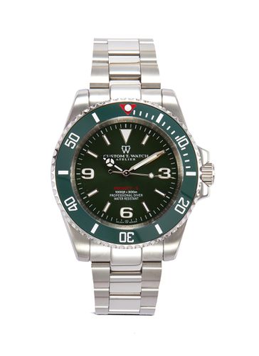 ‘Kingsman Edition' Green Dial Stainless Steel Case Link Bracelet Watch - CUSTOM T. WATCH ATELIER - Modalova