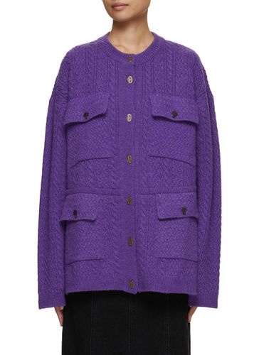 Oversized Cable Knit Cardigan - EENK - Modalova