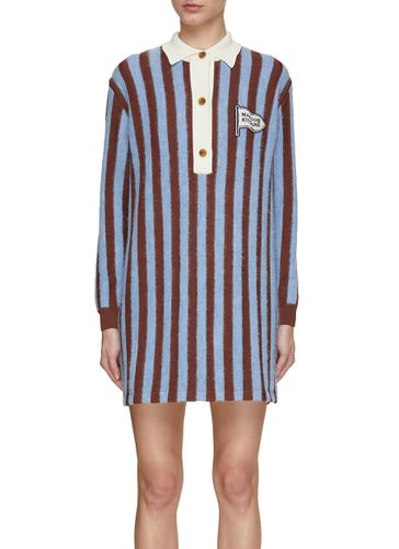 Striped Long Sleeve Polo Dress - KITSUNE - Modalova