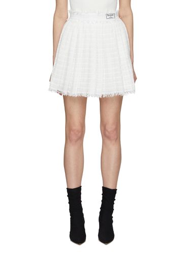 Frayed Hem Pleated Mini Skirt - BALMAIN - Modalova