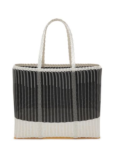 Large Basket Bicoloured Woven Bag - PALOROSA - Modalova
