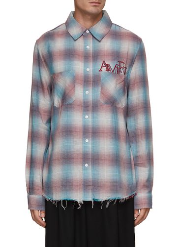 Staggered Logo Flannel Shirt - AMIRI - Modalova