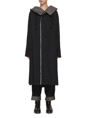 Contrast Lining Hooded Coat - Y'S - Modalova