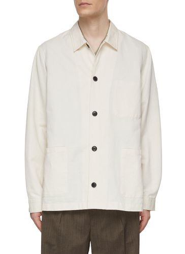 Button Front Cotton Linen Jacket - SUNSPEL - Modalova