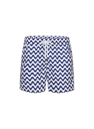 Copacabana Print Swim Trunks - FRESCOBOL CARIOCA - Modalova