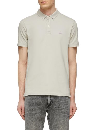 ‘Lupo' Scissors Logo Embroidery Cotton Blend Polo Shirt - DENHAM - Modalova