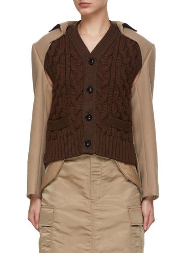 Convertible Wool Jacket x Knit Cardigan - SACAI - Modalova