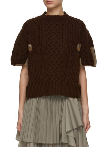 Nylon Panel Knit Sweater - SACAI - Modalova