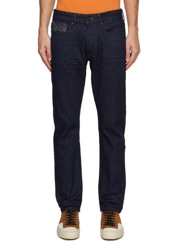 Ridge Sashiko Embroidered Pocket Straight Leg Jeans - DENHAM - Modalova