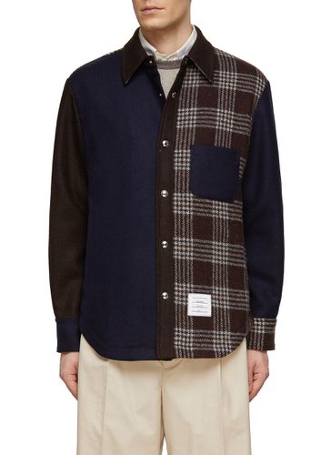 Checked Wool Shirt - THOM BROWNE - Modalova