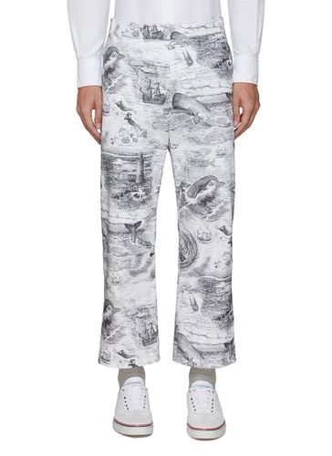 Nautical Print Cotton Pants - THOM BROWNE - Modalova