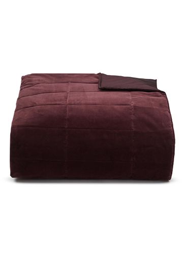 Luxury Cashmere Velvet Bedspread - Prugna - FRETTE - Modalova