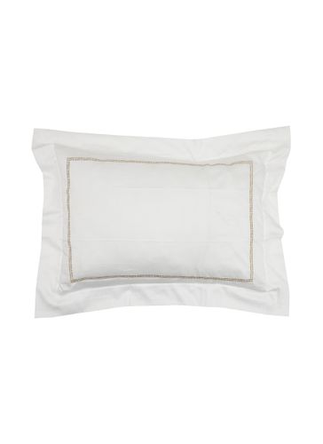 Affinity Embroidered Pillow Case - Milk/Savage Beige - FRETTE - Modalova