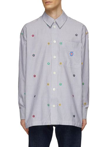 Oversize Target Embroideries Striped Shirt - KENZO - Modalova