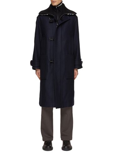 Knitted Collar Duffle Coat - SOLID HOMME - Modalova