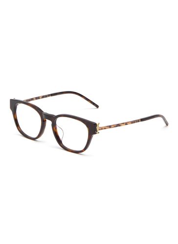 Logo Tortoiseshell Effect Acetate Optical Glasses - SAINT LAURENT - Modalova