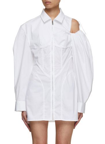 Assymetric Sleeve Zip Up Shirt Dress - JACQUEMUS - Modalova