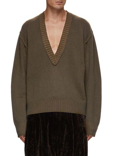 V-Neck Oversized Cashmere Sweater - ZIGGY CHEN - Modalova