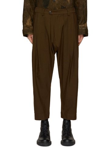 Cropped Tapered Leg Drop Crotch Tailored Pants - ZIGGY CHEN - Modalova