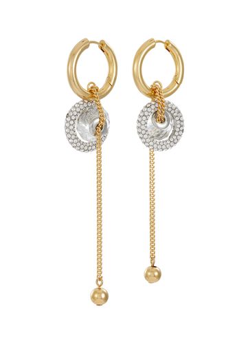 Apolo 12K Gold Crystal Pavé Hoop Earrings - DEMARSON - Modalova