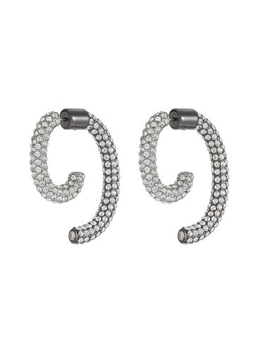 Luna Allover Pavé Half Hoop Earrings - DEMARSON - Modalova