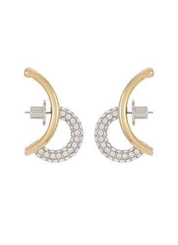 Marisa 12K Gold Crystal Pavé Half Hoop Earrings - DEMARSON - Modalova