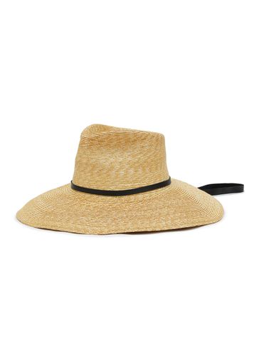 Braided Straw Fedora Hat With Chin Strap - JANESSA LEONÉ - Modalova