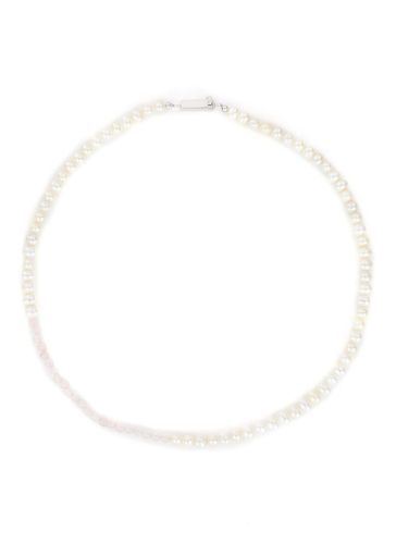 Pearl Rose Quartz Platinum Plated Necklace - COMPLETEDWORKS - Modalova