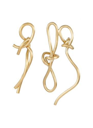 K Gold Plated Ribbon Stud Earrings - COMPLETEDWORKS - Modalova