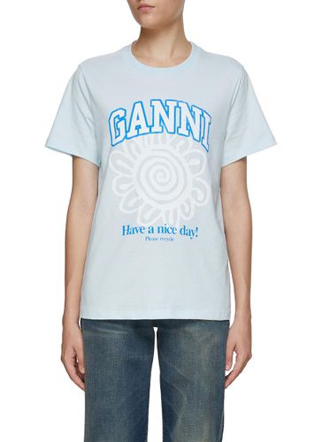 Flower Printed T-shirt - GANNI - Modalova