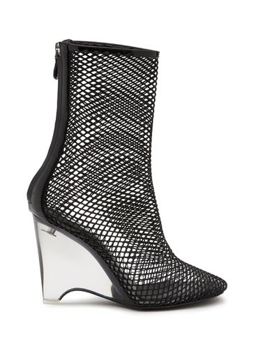 Mesh Leather Wedge Boots - ALAÏA - Modalova