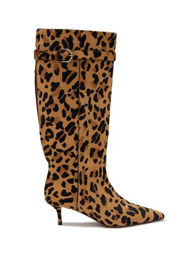 Cutout Back Leopard Print Leather Knee-High Boots - ALAÏA - Modalova