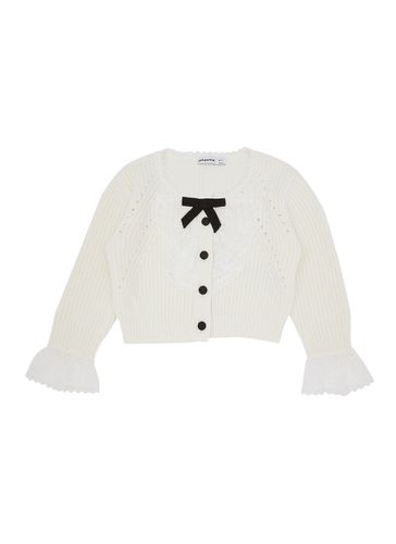 Kids Lace Bib Knit Cardigan - SELF-PORTRAIT - Modalova