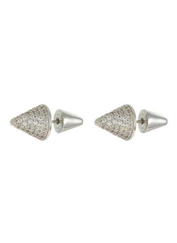 Crystal Silver Cone Stud Earrings - EDDIE BORGO - Modalova