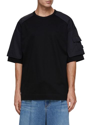 Nylon Layered Cotton T-Shirt - JUUN.J - Modalova