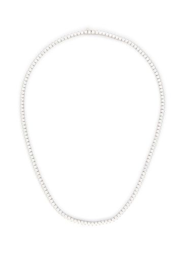 Zirconia Plated Silver Tennis Necklace - NUMBERING - Modalova