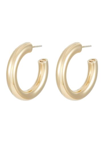 Medium Plated Brass Tube J-Hoop Earrings - NUMBERING - Modalova