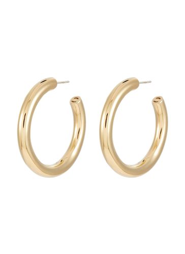 Large Plated Brass Tube J-Hoop Earrings - NUMBERING - Modalova