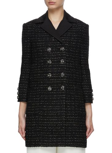 Double Breasted Notch Lapel Tweed Jacket - ST. JOHN - Modalova