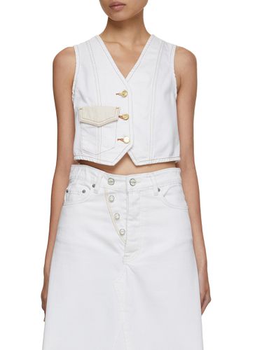 Cropped Denim Vest - GANNI - Modalova